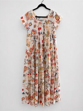 Mira Mikati Multicolor Doodle Print Tiered Maxi Dress – EU 34 – NWOT